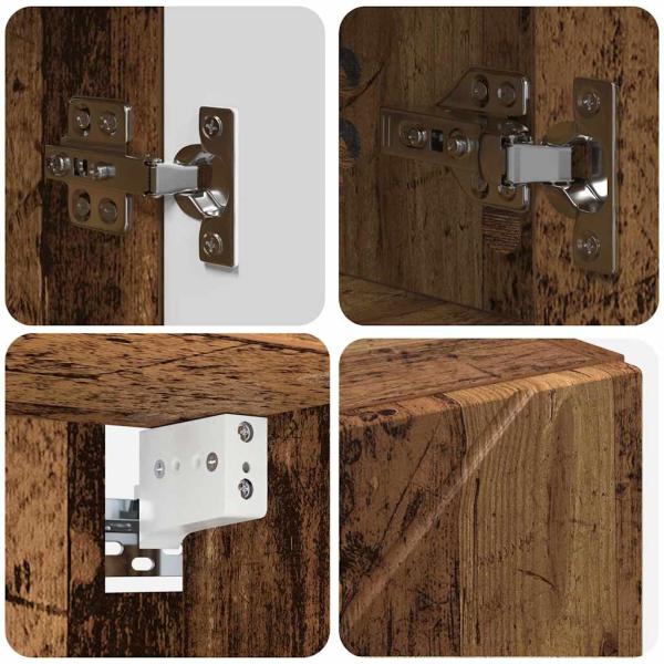 Badezimmermöbel Set mit Regal 4 pcs Altholz 30 x 35 x 192 cm