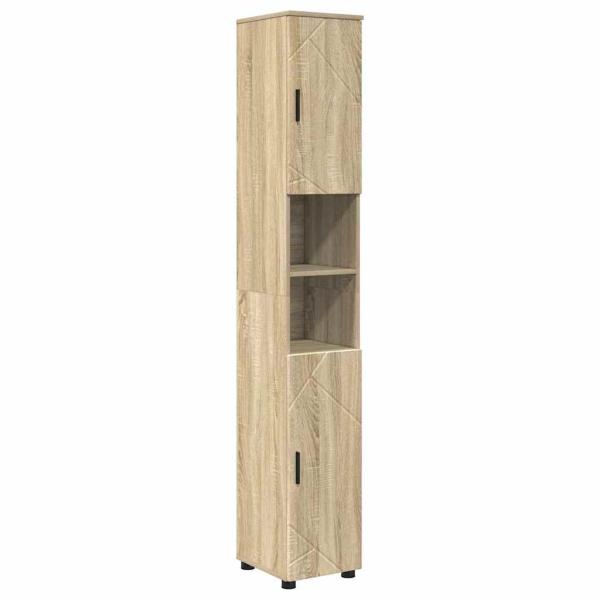 Badezimmermöbel Set mit Tür 4 pcs Sonoma Eiche 30 x 35 x 192 cm
