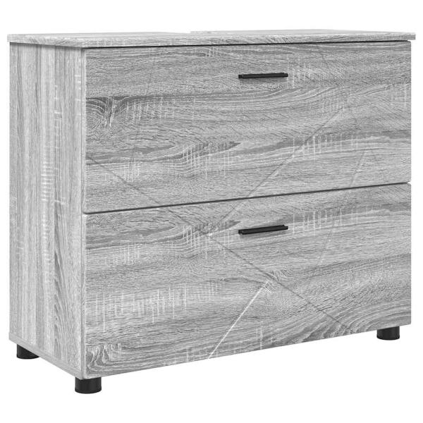 Badezimmermöbel Set mit Tür 4 pcs Grau Sonoma 30 x 35 x 192 cm