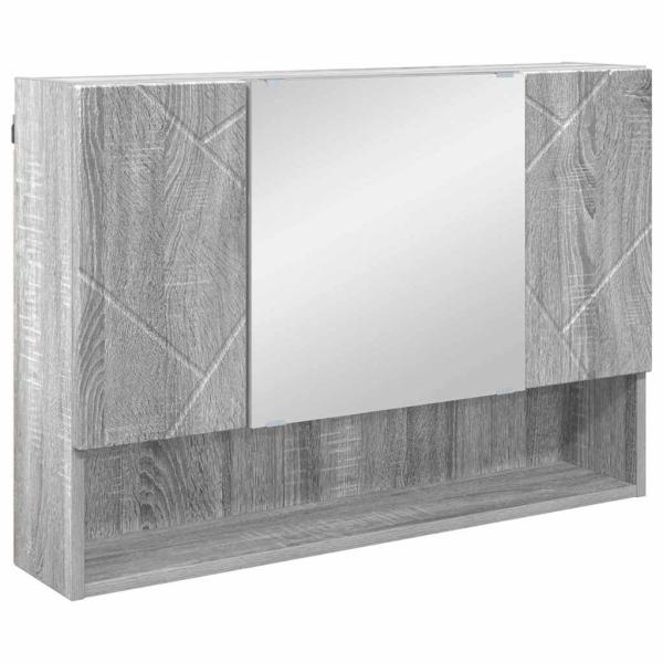 Badezimmermöbel Set mit Tür 4 pcs Grau Sonoma 30 x 35 x 192 cm