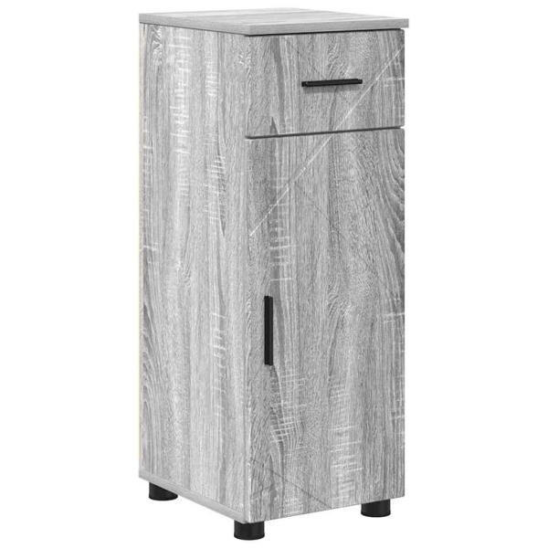 Badezimmermöbel Set mit Tür 4 pcs Grau Sonoma 30 x 35 x 192 cm
