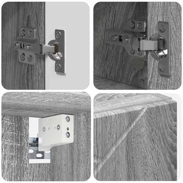 Badezimmermöbel Set mit Tür 4 pcs Grau Sonoma 30 x 35 x 192 cm