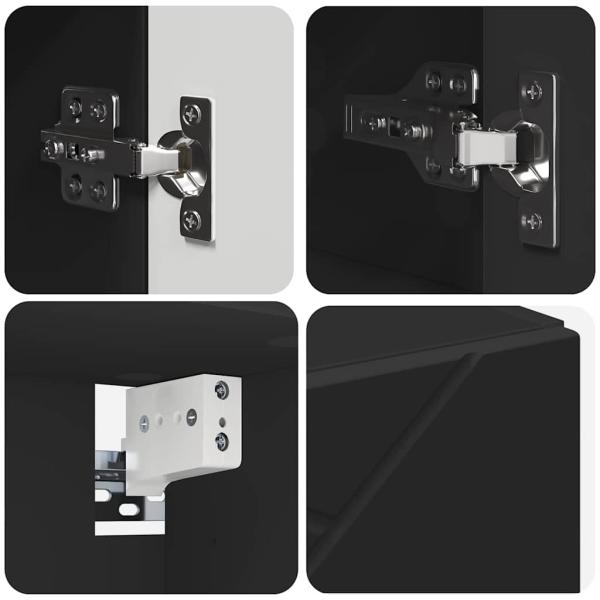 Badezimmermöbel Set mit Regal 5 pcs Schwarz 30 x 35 x 192 cm