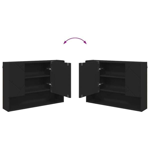 Badezimmermöbel Set mit Regal 5 pcs Schwarz 30 x 35 x 192 cm