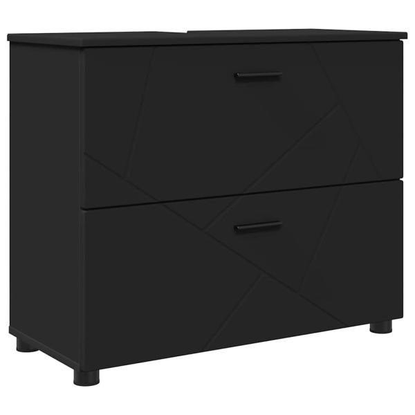 Badezimmermöbel Set mit Regal 5 pcs Schwarz 30 x 35 x 192 cm