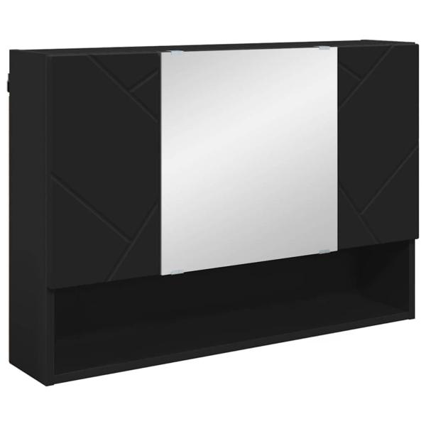 Badezimmermöbel Set mit Regal 5 pcs Schwarz 30 x 35 x 192 cm