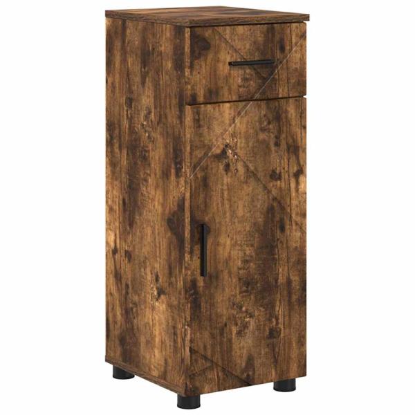 Badezimmermöbel Set mit Tür 5 pcs Räuchereiche 30 x 35 x 192 cm