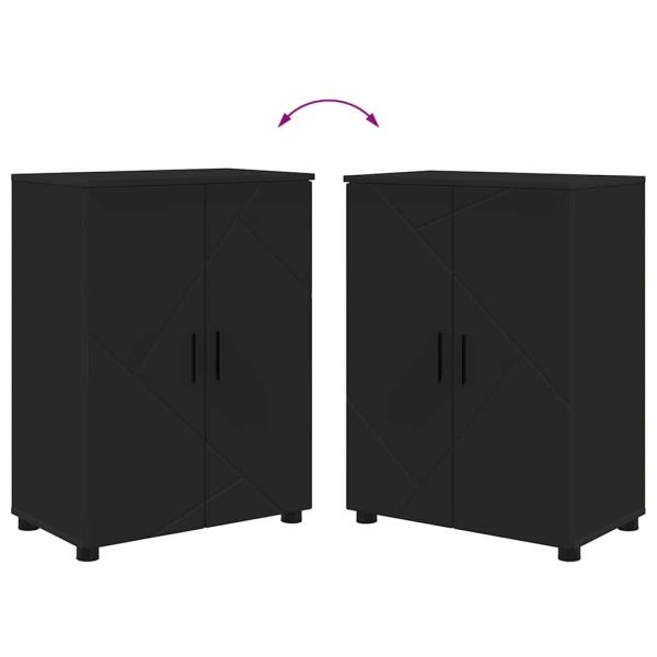 Badezimmermöbel Set mit Regal 4 pcs Schwarz 30 x 35 x 192 cm