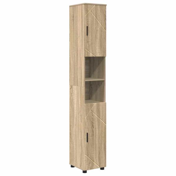 Badezimmermöbel Set mit Tür 4 pcs Sonoma Eiche 30 x 35 x 192 cm