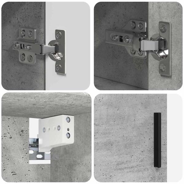 Badezimmermöbel Set mit Regal 4 pcs Betongrau 30 x 35 x 192 cm