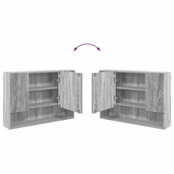 Badezimmermöbel Set mit Tür 4 pcs Grau Sonoma 30 x 35 x 192 cm