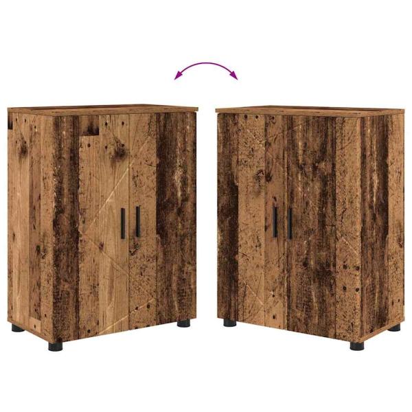 Badezimmermöbel Set mit Regal 4 pcs Altholz 30 x 35 x 192 cm