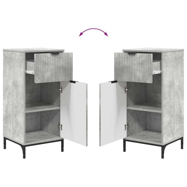 Badezimmermöbel Set mit Regal 2 pcs Betongrau 39,5 x 36 x 88 cm