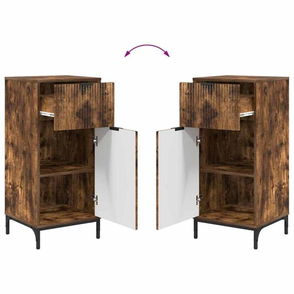 Badezimmermöbel Set Plaid 2 pcs Räuchereiche 39,5 x 36 x 88 cm