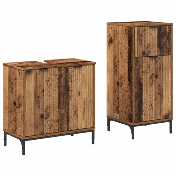 Badezimmermöbel Set mit Regal 2 pcs Altholz 39,5 x 36 x 88 cm