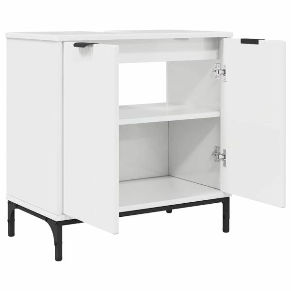 Badezimmermöbel Set 3 pcs Hochglanz-Weiß 39,5 x 36 x 88 cm