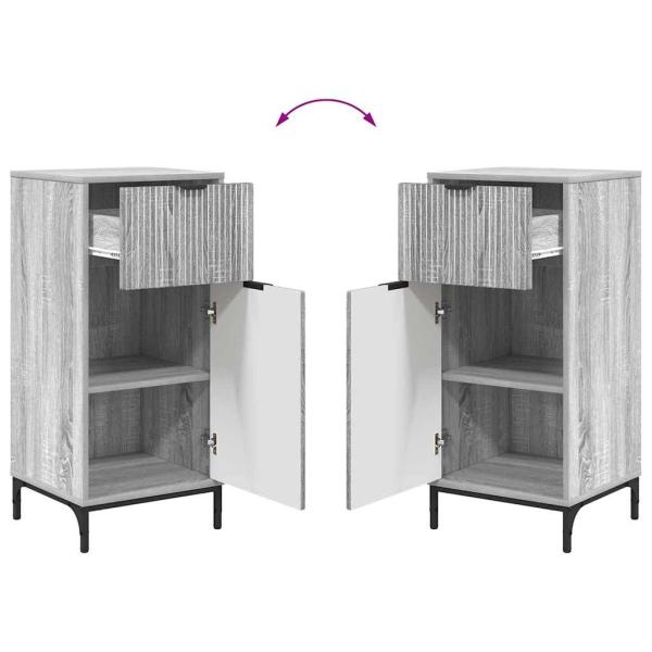 Badezimmermöbel Set Plaid 3 pcs Grau Sonoma 39,5 x 36 x 88 cm