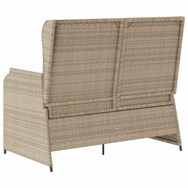 Gartenbank mit Kissen Beige Poly Rattan