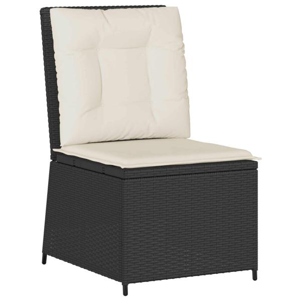 ARDEBO.de - Gartensofa mit Kissen Schwarz Poly Rattan