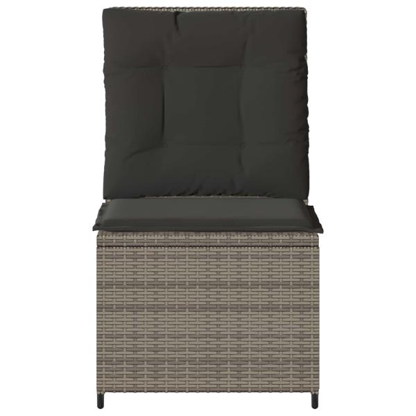 Gartensofa mit Kissen Grau Poly Rattan