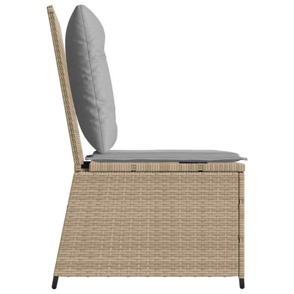 Gartensofa mit Kissen Beige Poly Rattan
