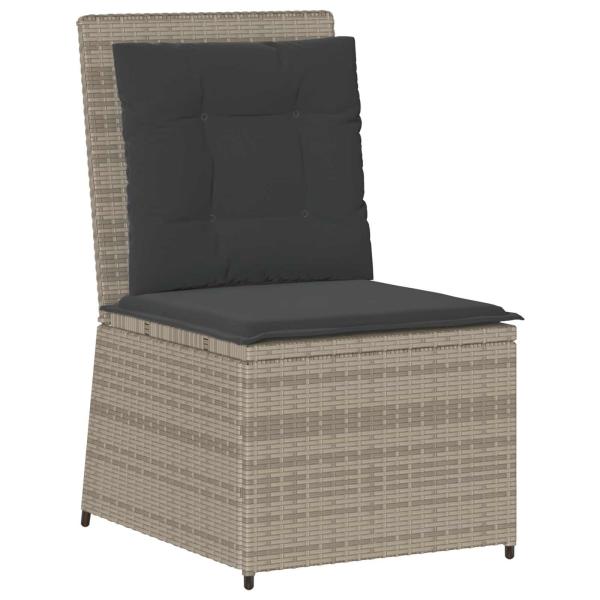 Gartensofa mit Kissen Hellgrau Poly Rattan
