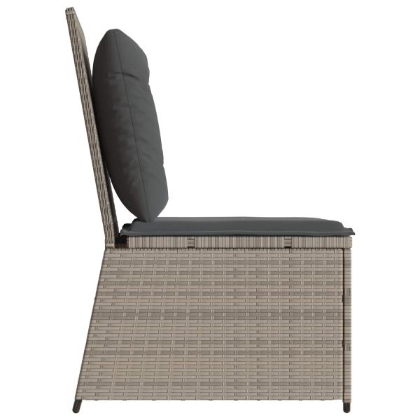 Gartensofa mit Kissen Hellgrau Poly Rattan