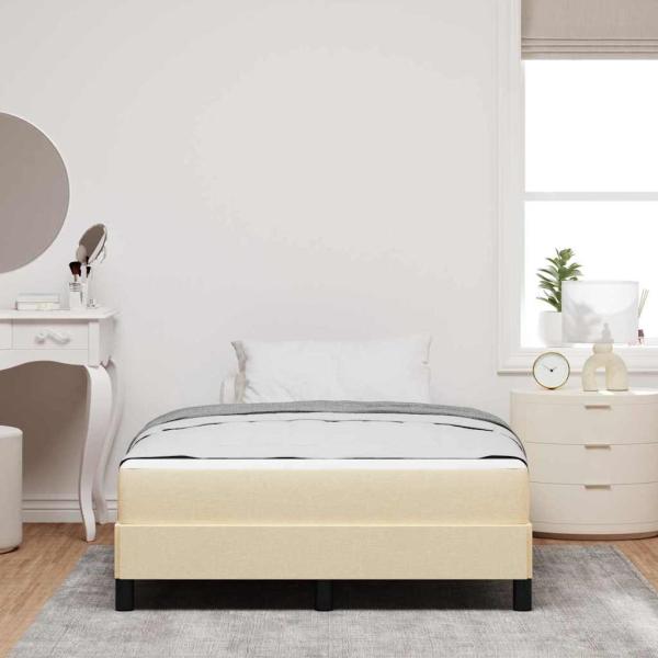 Boxspringbett mit Matratze Creme 120 x 190 cm Stoff