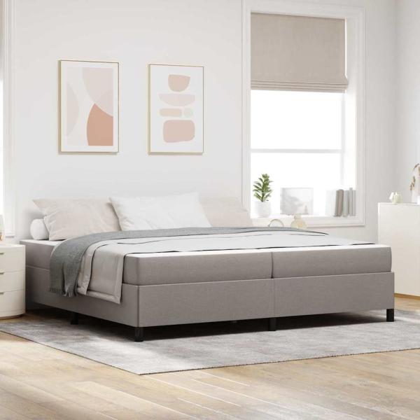 ARDEBO.de - Boxspringbett Taupe und Schwarz 200 x 200 cm