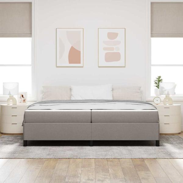 Boxspringbett Taupe und Schwarz 200 x 200 cm