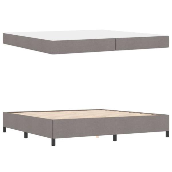 Boxspringbett Taupe und Schwarz 200 x 200 cm