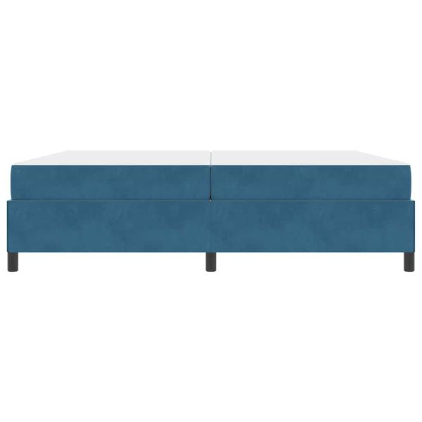 Bettgestell mit Matratze Dunkelblau und Weiß 200 x 200 cm Samt