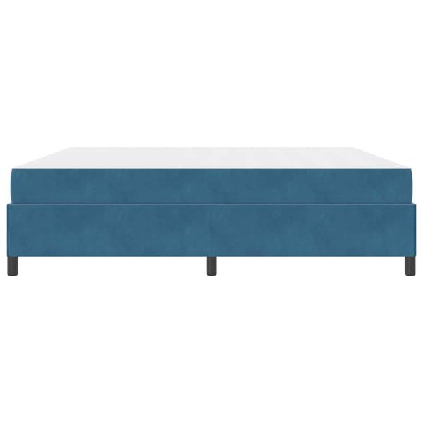 Bettgestell mit Matratze Dunkelblau und Weiß 200 x 200 cm Samt