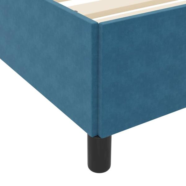 Bettgestell mit Matratze Dunkelblau und Weiß 200 x 200 cm Samt