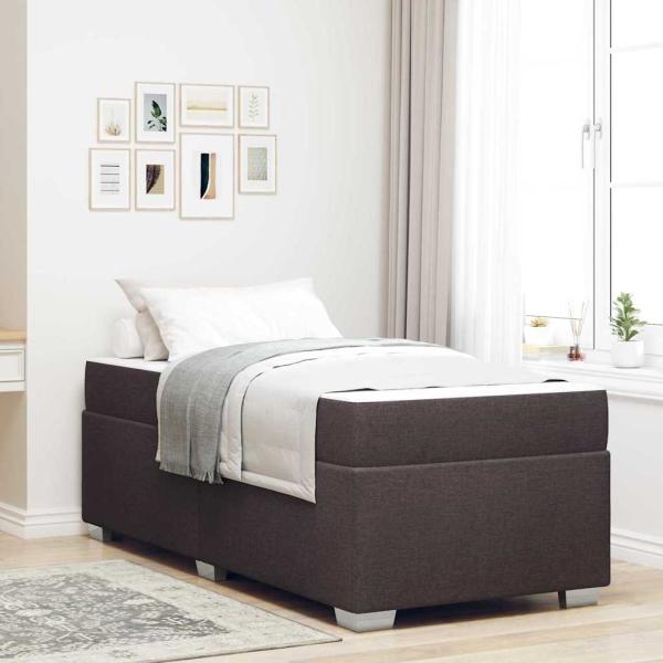 ARDEBO.de - Bettgestell Dunkelbraun 90 x 190 cm Taschenfedern