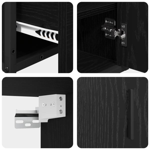 Badezimmermöbel Set 2 pcs Schwarze Eiche 65 x 33 x 60 cm