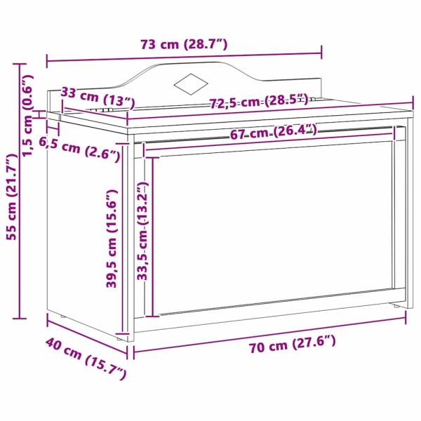 Spielzeugbox Grau und Weiß 73 x 33 x 55 cm Holzwerkstoff