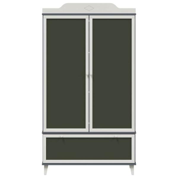Kreidetafel Kleiderschrank mit Tür Grau und Weiß Holzwerkstoff