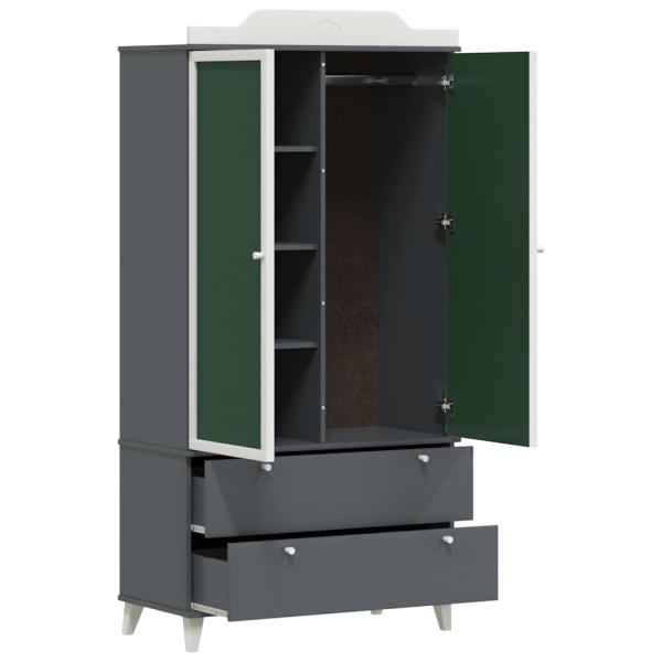 Kreidetafel Kleiderschrank mit Tür Grau und Weiß Holzwerkstoff