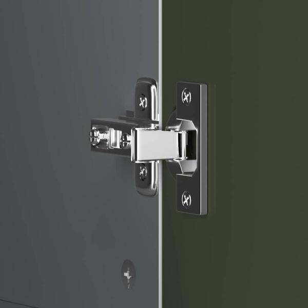 Kreidetafel Kleiderschrank mit Tür Grau und Weiß Holzwerkstoff