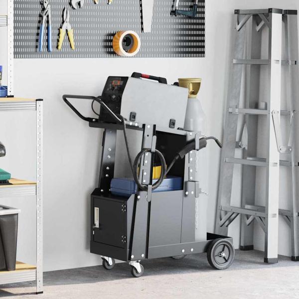 ARDEBO.de - Schweißwagen Schwarz 90 x 46 x 96 cm Stahl