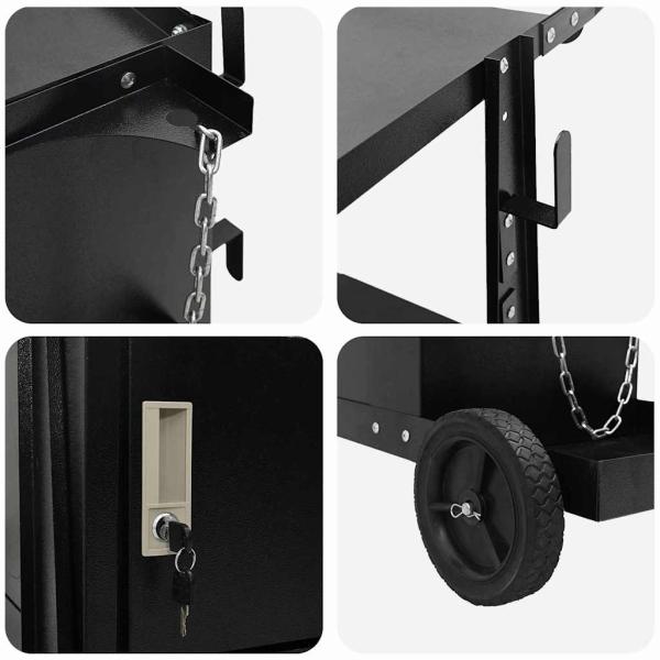 Schweißwagen Schwarz 90 x 46 x 96 cm Stahl