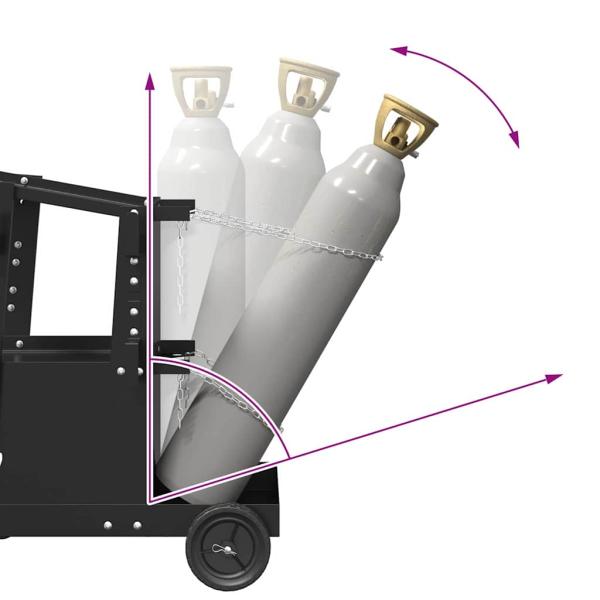 Schweißwagen Schwarz 90 x 46 x 96 cm Stahl