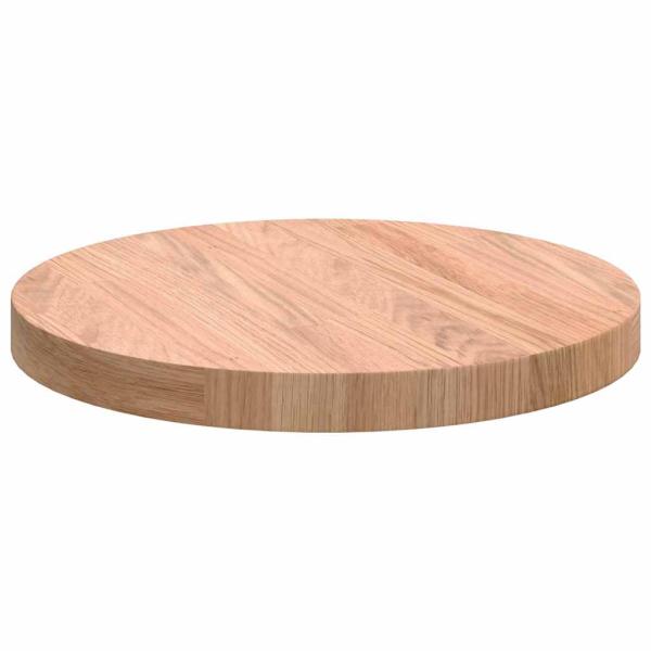 Tischplatte Hellbraun Ø 30 x 2.5 cm Massives Eichenholz