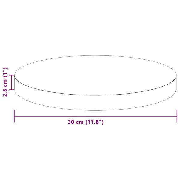 Tischplatte Hellbraun Ø 30 x 2.5 cm Massives Eichenholz