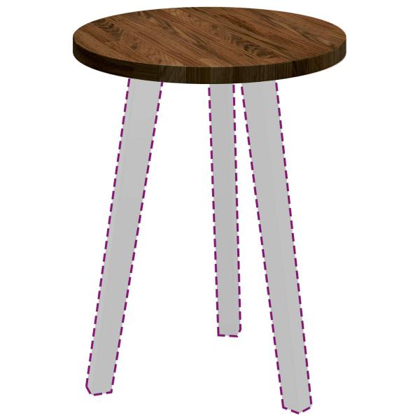 Tischplatte Hellbraun Ø 40 x 2.5 cm Massives Eichenholz