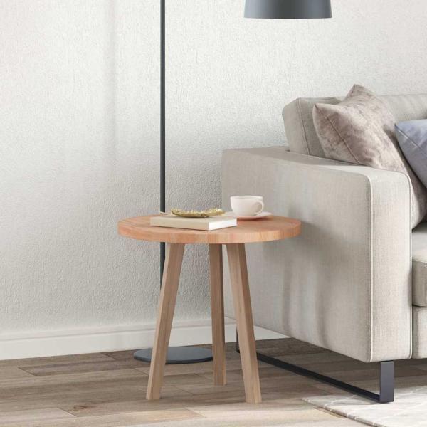 ARDEBO.de - Tischplatte Hellbraun Ø 50 x 2.5 cm Massives Eichenholz