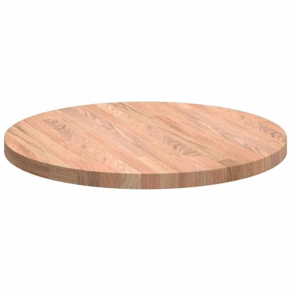 Tischplatte Hellbraun Ø 50 x 2.5 cm Massives Eichenholz