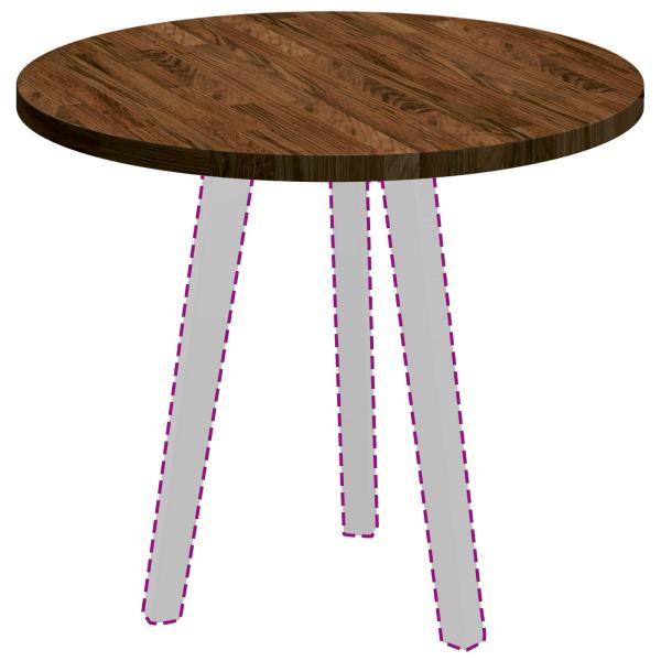 Tischplatte Hellbraun Ø 60 x 2.5 cm Massives Eichenholz