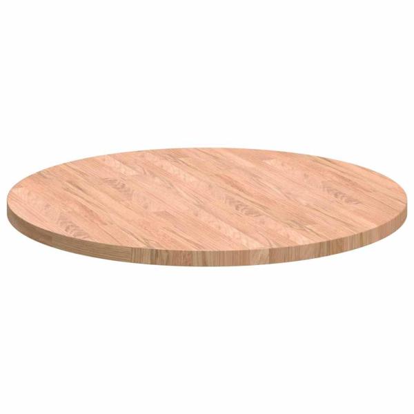Tischplatte Hellbraun Ø 70 x 2.5 cm Massives Eichenholz